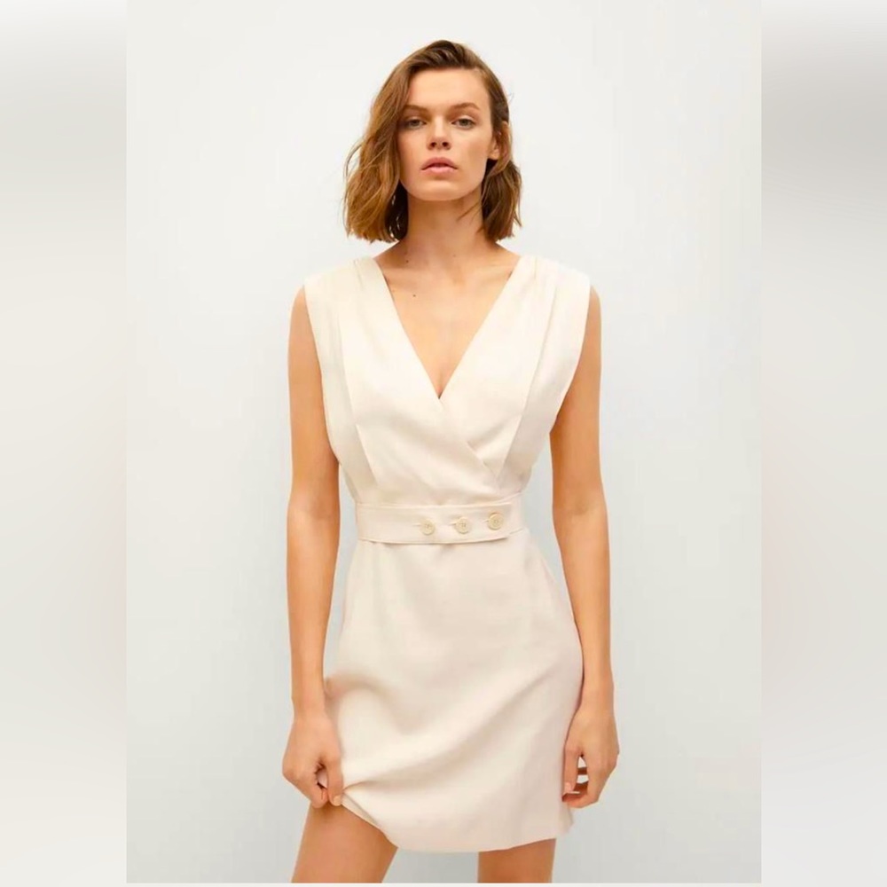 Mango Ecovert wrap neckline dress size M
